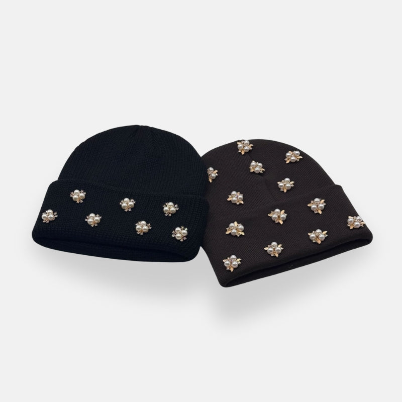 Pearl Cluster Embellished Beanie