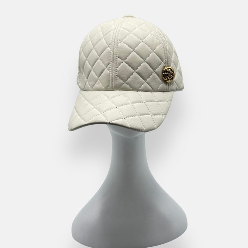 Quilted Leather Baseball Cap