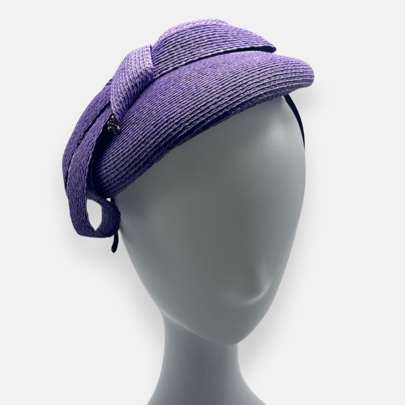 Violet Straw Fascinator