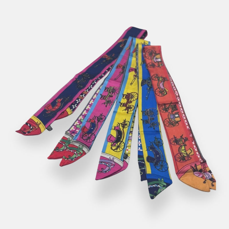 Colorful Carriage Twilly Scarf