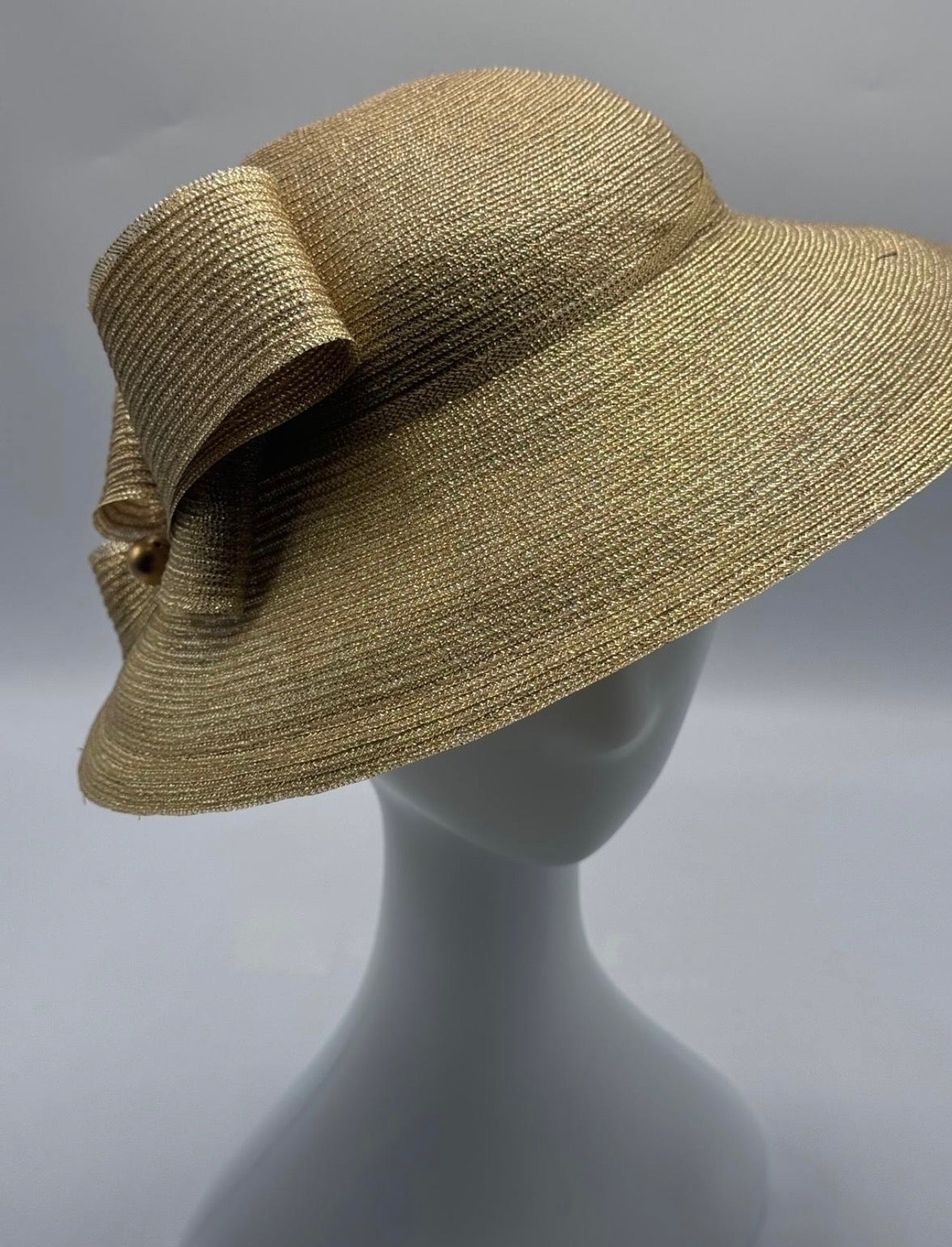 Gold Fascinator with Wide Brim