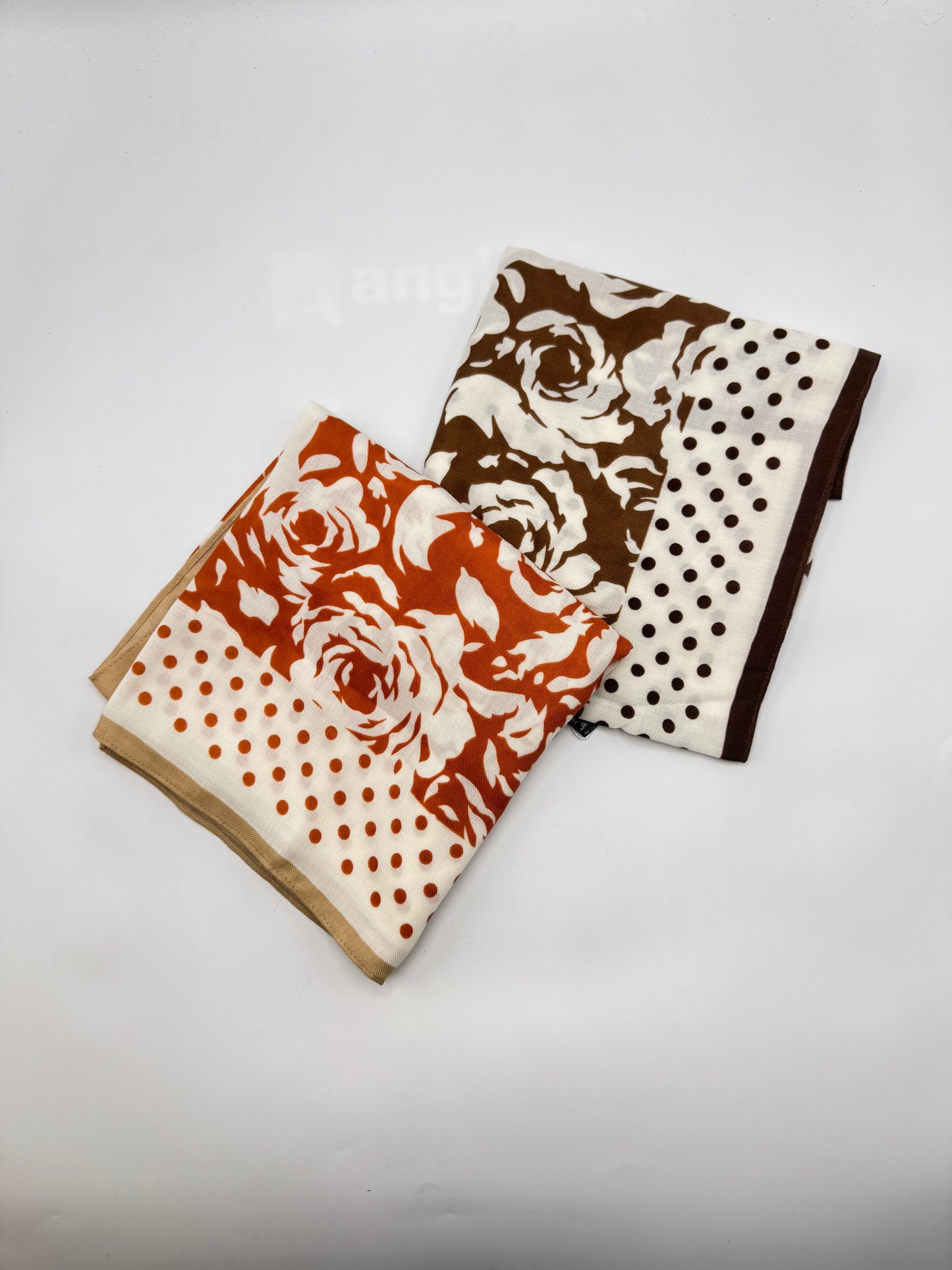 Bold Rose & Dot Print Headscarves