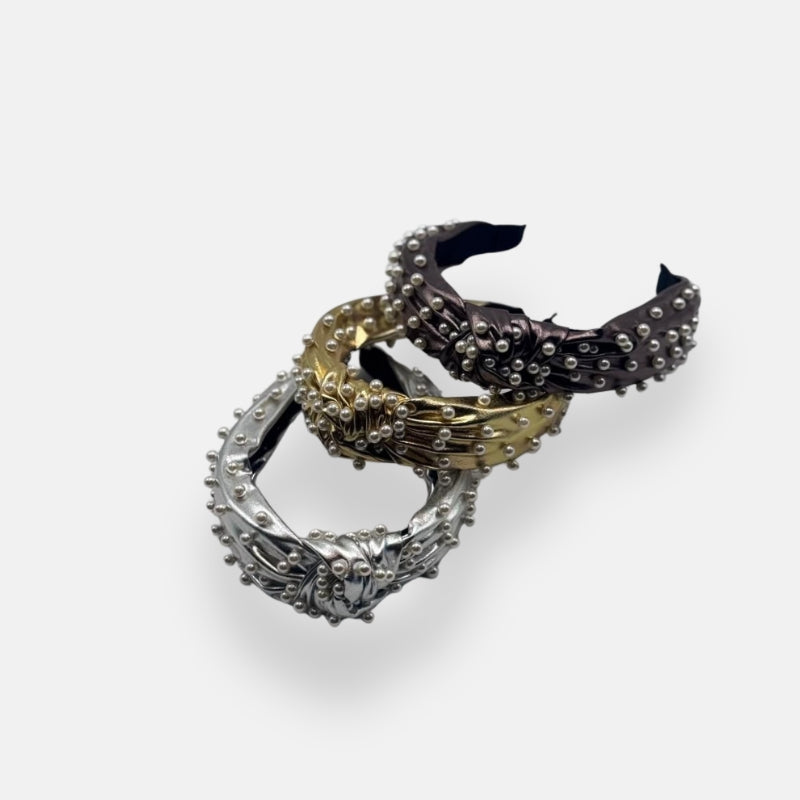 Metallic Pearl Knot Headband