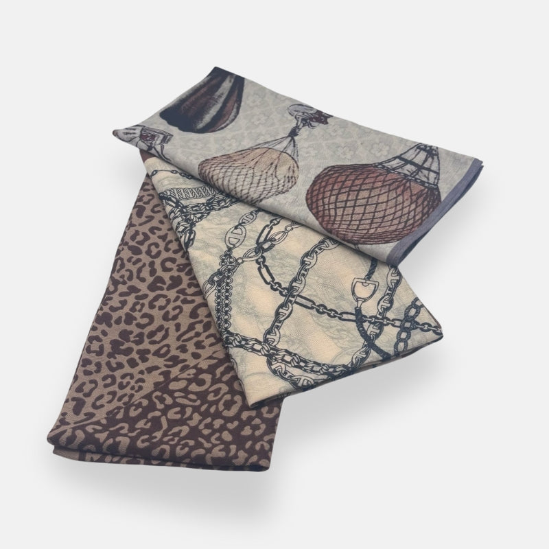 Mixed Neutral Print Headscarves