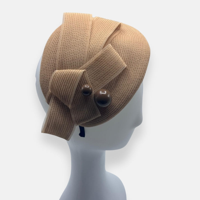 Tan Horsehair Fascinator