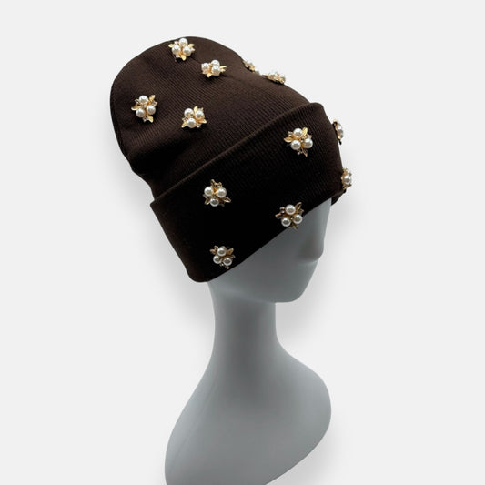 Pearl Cluster Embellished Beanie