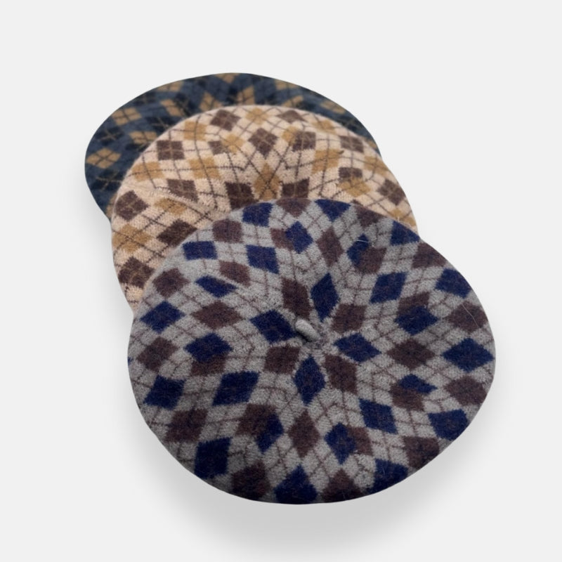 Wool Argyle Beret