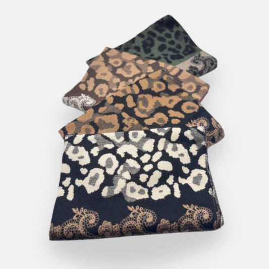 Leopard Lace Border Scarf
