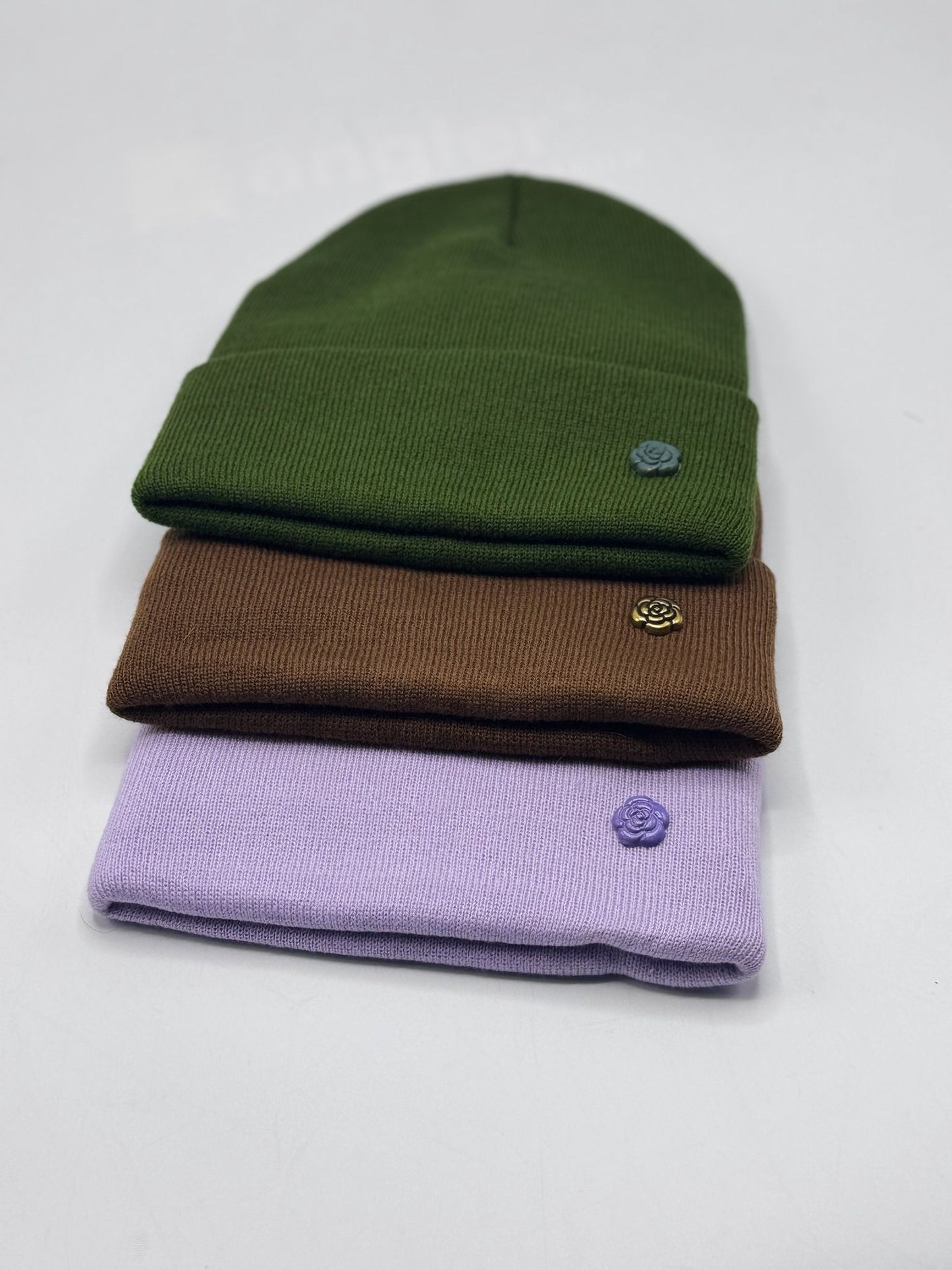 Beanie with Small Rose