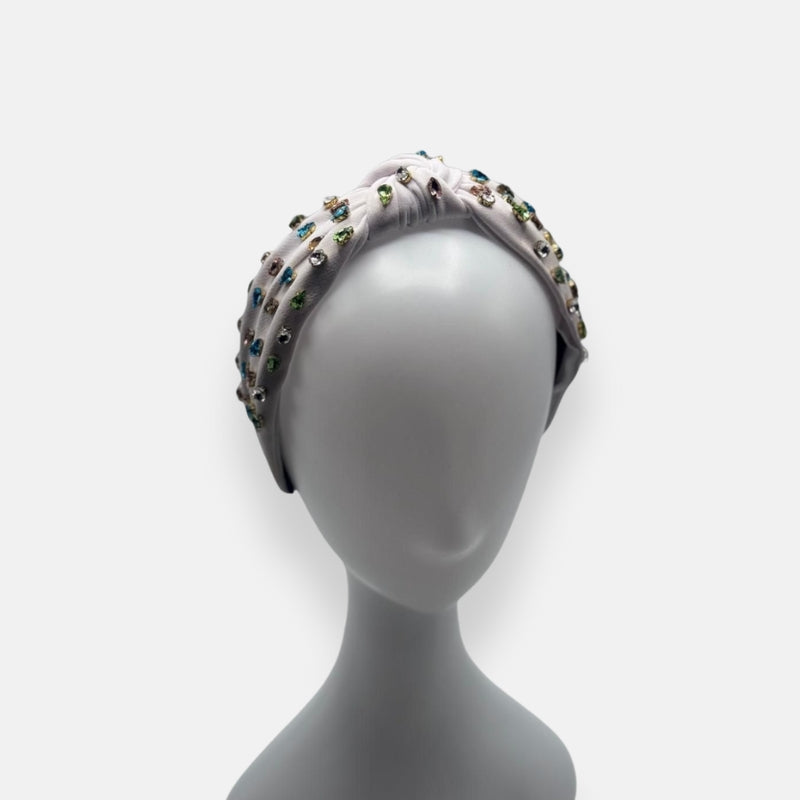 Multicolor Crystal Knot Headband