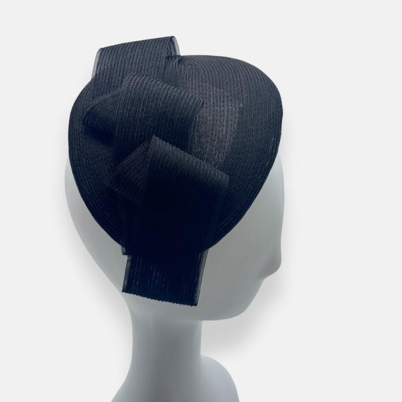 Black Straw Fascinator