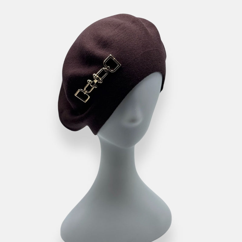 Wool Beret With Buckle