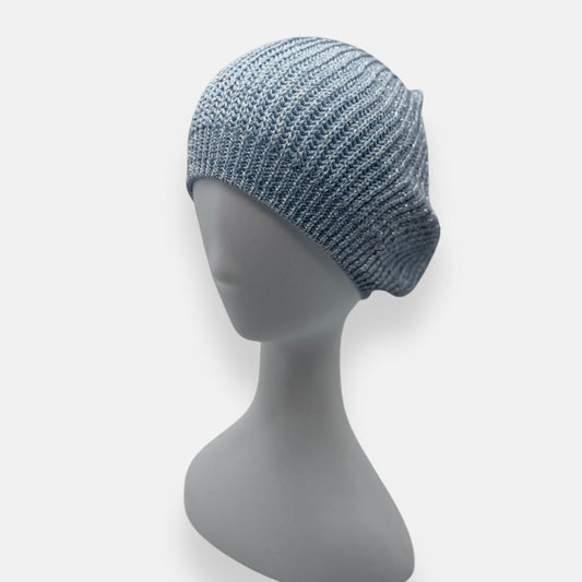 Metallic Ribbed Beret