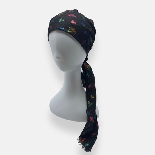 Butterfly Print Pre-Tied Bandana