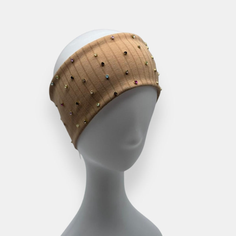 Ribbed Band with Rhinestone Detail