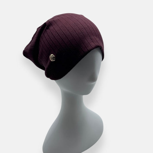 Classic Light Beanie With Rose Accent