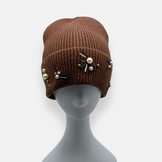 Beaded Pearl Knit Beanie