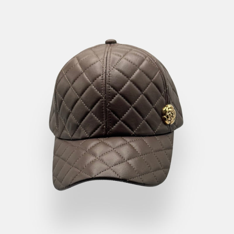 Quilted Leather Baseball Cap