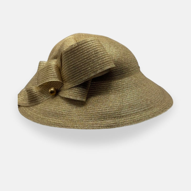 Gold Fascinator With Wide Brim
