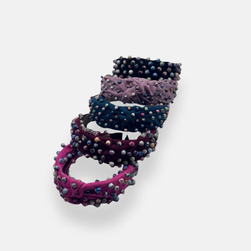 Multicolor Beaded Knot Headband