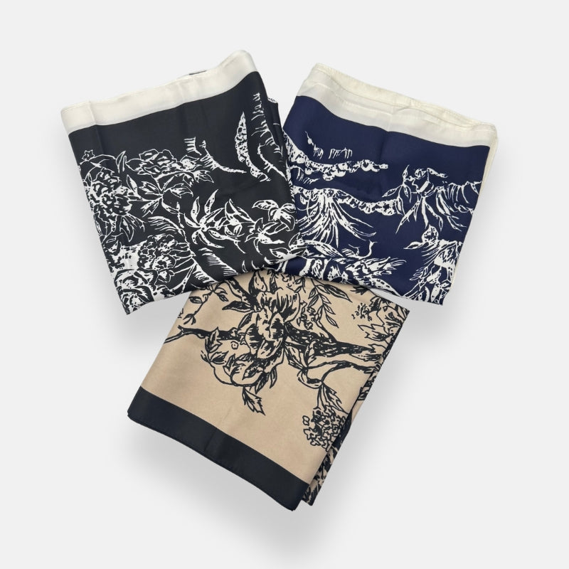 Silky Floral Garden Headscarves