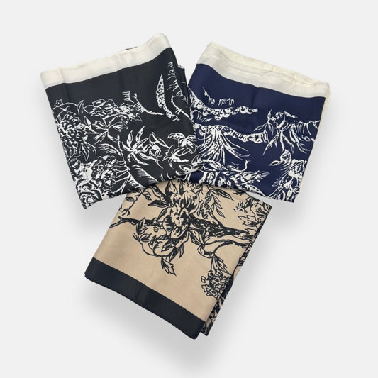 Silky Floral Garden Headscarves