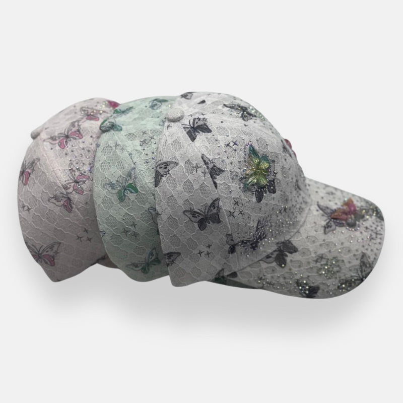 Butterfly Lace Sparkle Cap