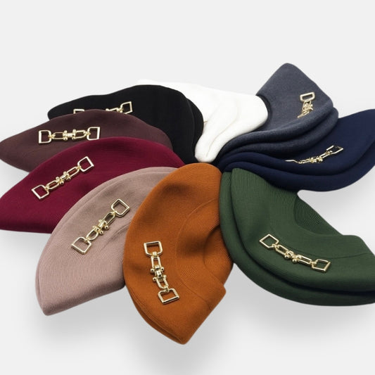 Wool Beret With Buckle