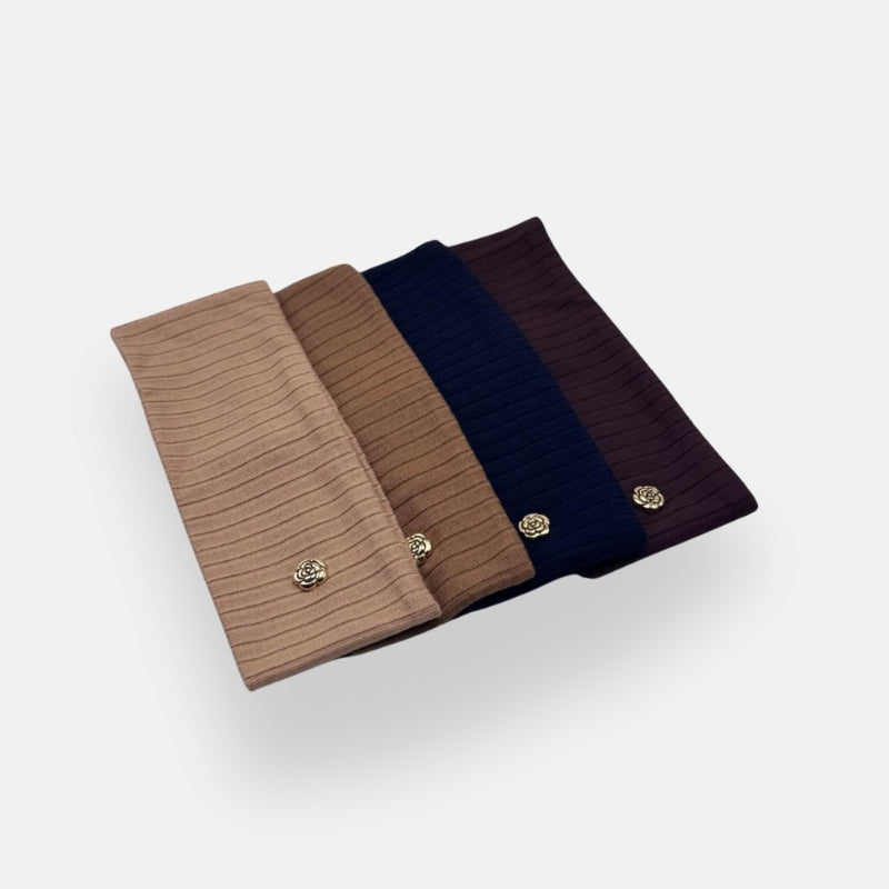 Ribbed Band With Rose Charm