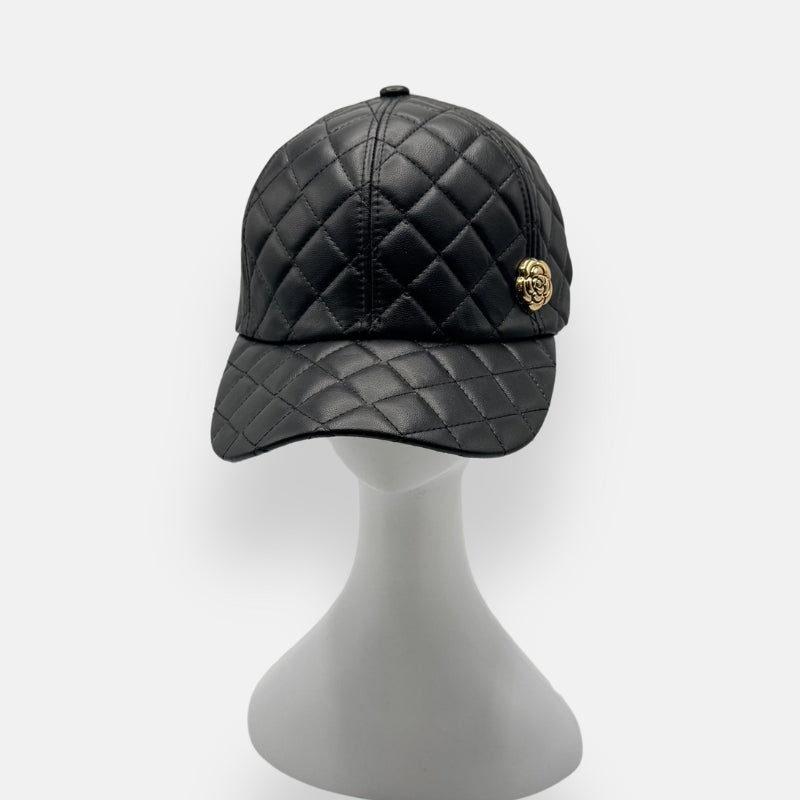 Quilted Leather Baseball Cap