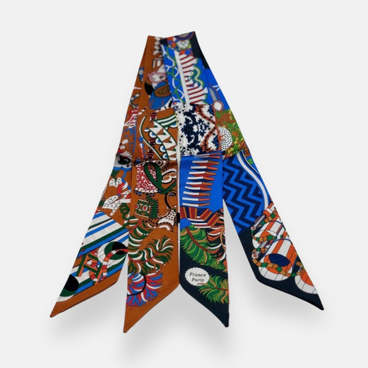 Abstract Print Twilly Scarf