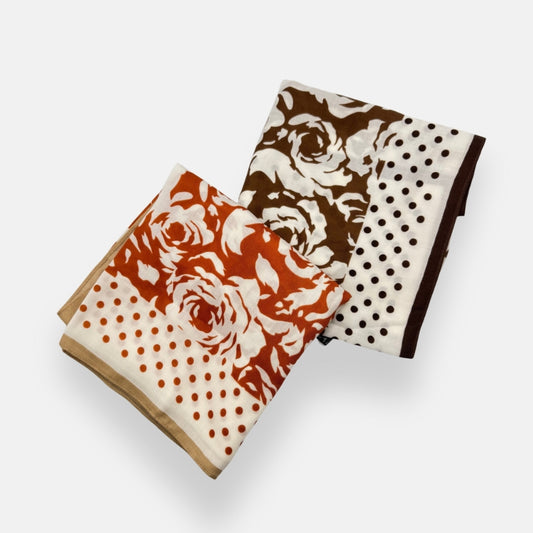 Bold Rose & Dot Print Headscarves