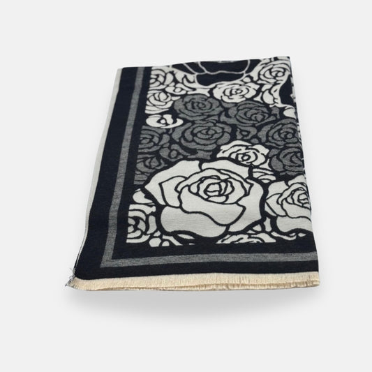 Rose Outline Border Scarf