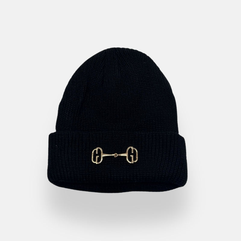Ribbed Beanie With Buckle