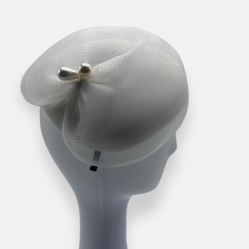White Horsehair Fascinator