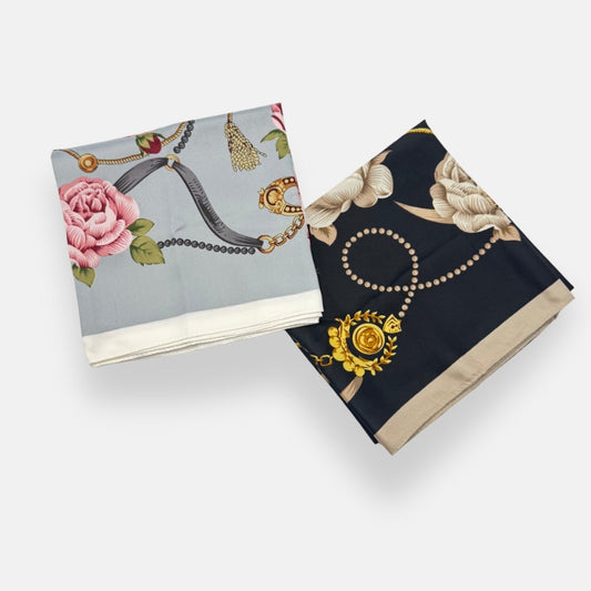 Floral Chain Accent Headscarves