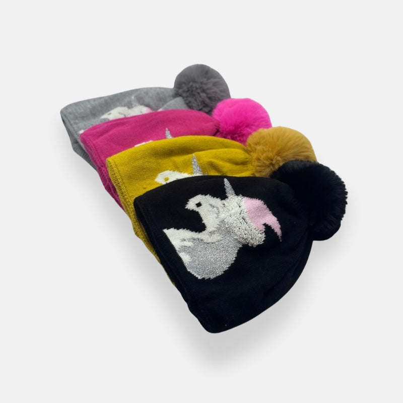Unicorn Pom Pom Beanie