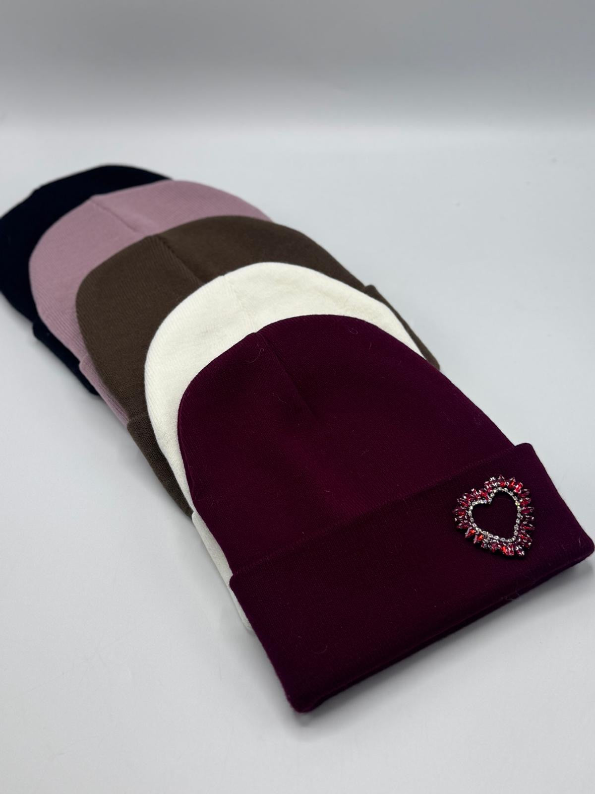 Beanie with Rhinestone Heart