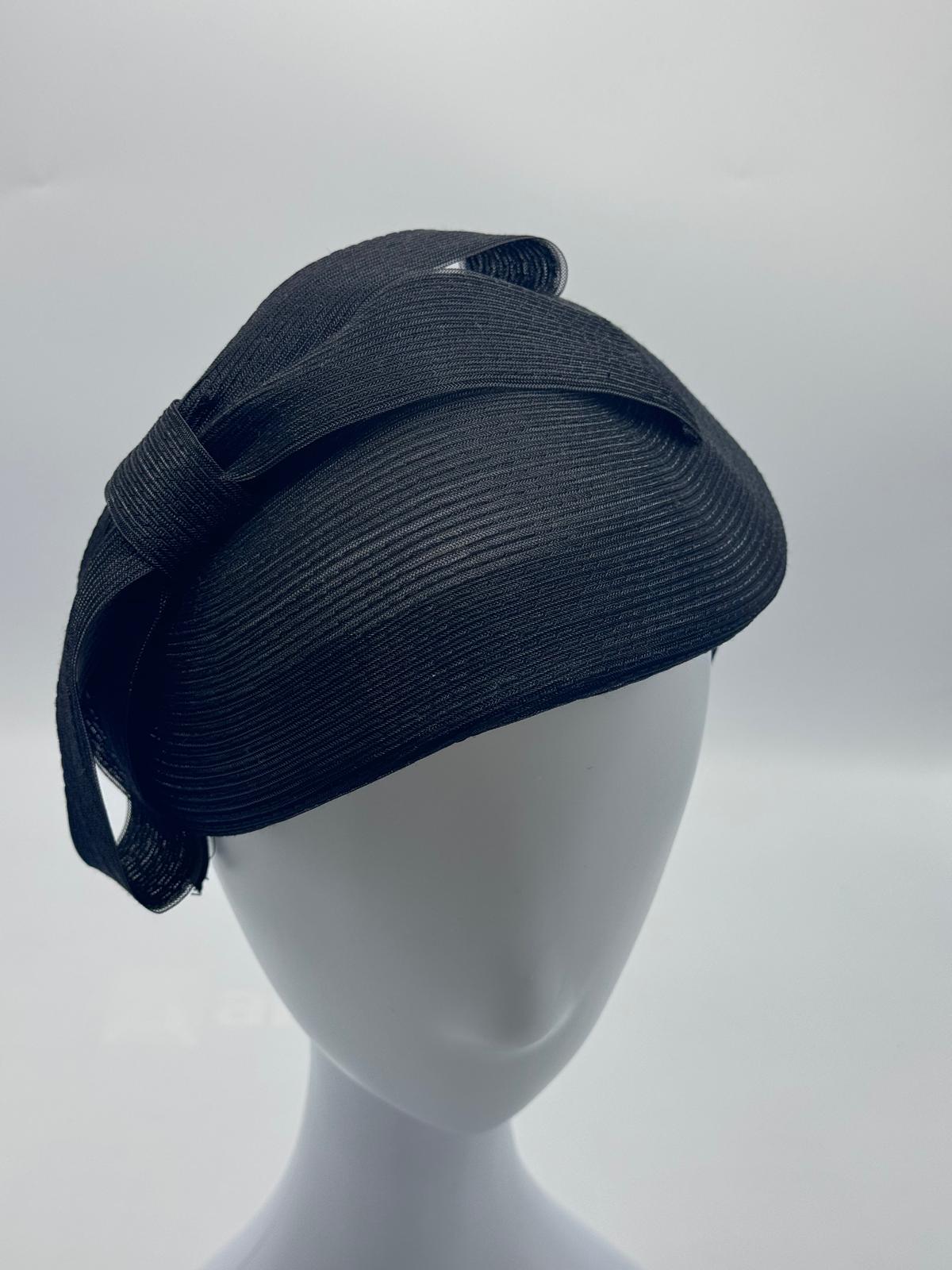 Structured Black Straw Fascinator
