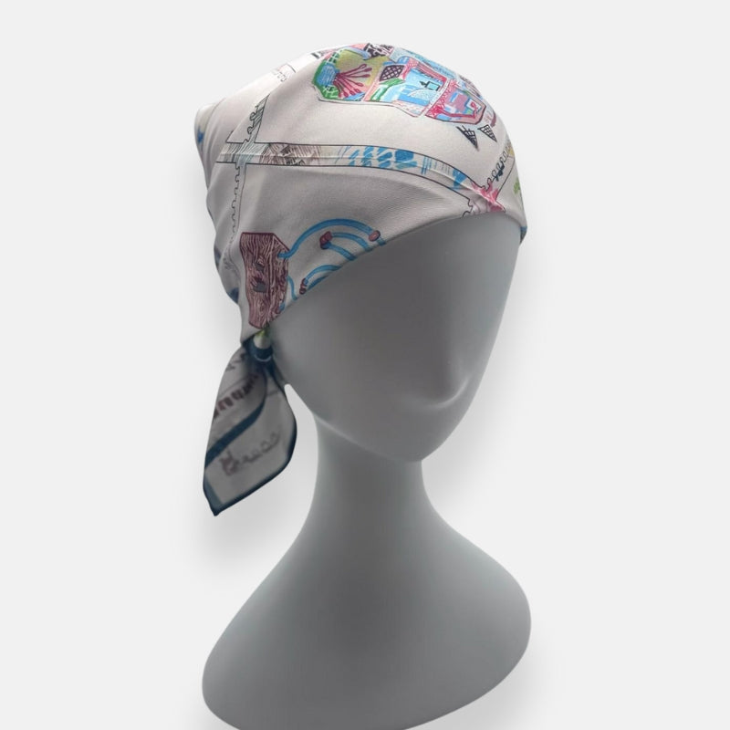 Color-Block Horse Illustration Scarf