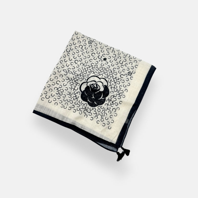Black & White Rose Headscarf