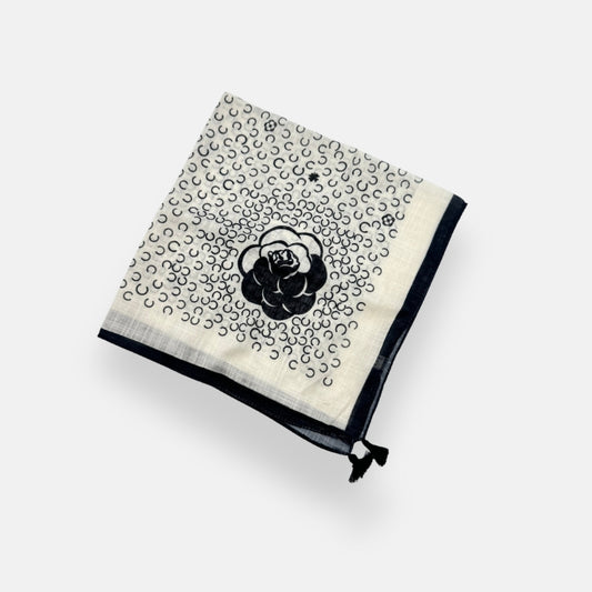 Black & White Rose Headscarf