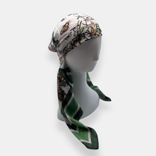 Floral and Butterfly Print Headscarf