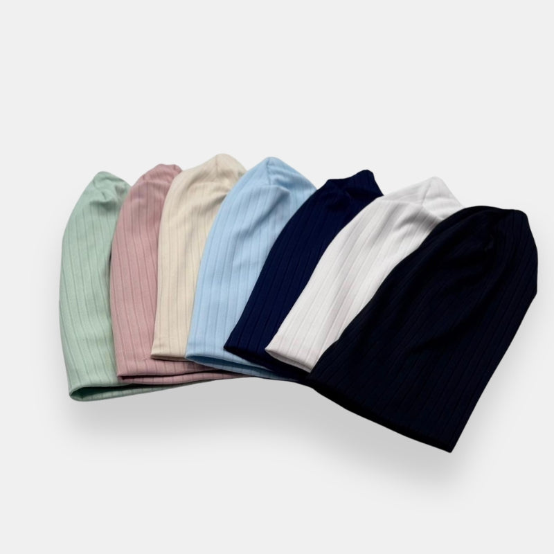 Ribbed Pastel Beanies
