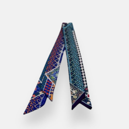 Geometric Silk Twilly