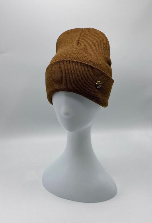 Beanie with Small Rose