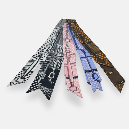 Polka Dot & Chain Print Silk Twillies