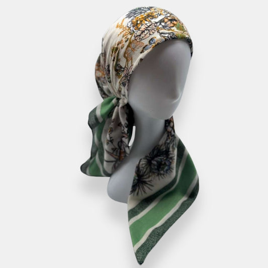 Floral and Butterfly Print Pre-Tied Headscarf
