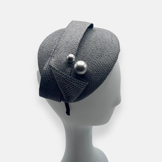 Gray Starbright Fascinator With Pearl Detail