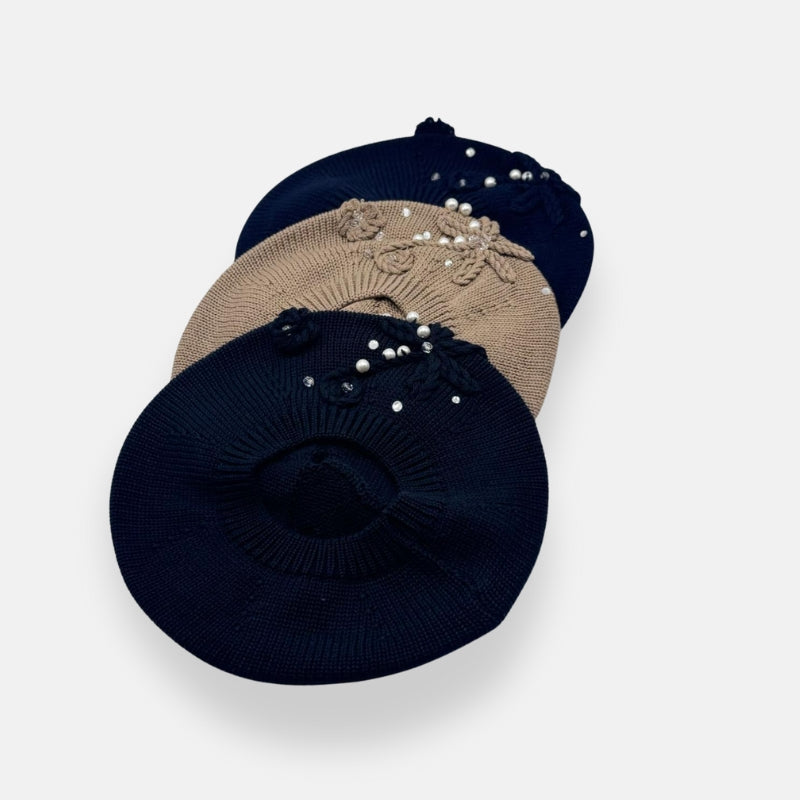 Pearl Floral Beret